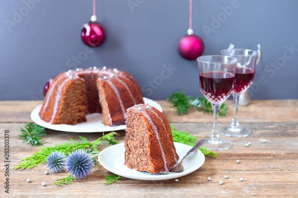 Obraz Rotweinkuchen zu Weihnachten
