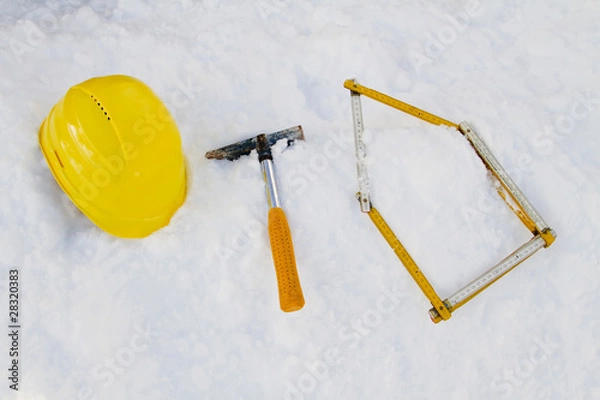 Obraz Winterpause am Bau