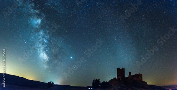 Obraz Milky way with a Castle