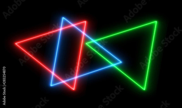 Fototapeta Abstract neon colorful triangle background.