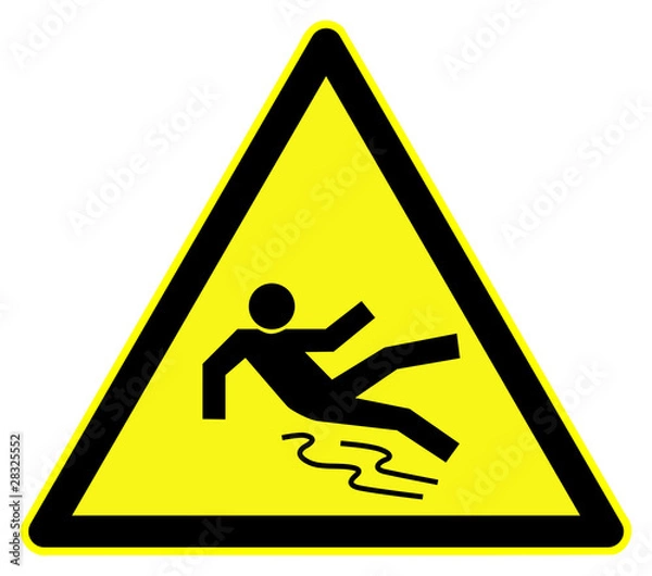 Fototapeta Slippery floor hazard symbol