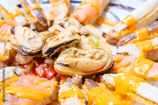 Obraz Seafood Tapas Closeup