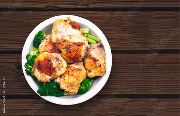 Obraz Top View Chicken and Vegetables