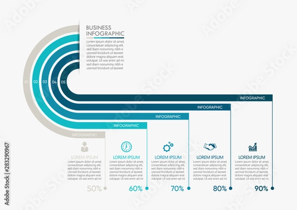 Obraz Wizualizacja danych biznesowych. osi czasu infografika ikony zaprojektowane dla elementu kamienia milowego szablonu abstrakcyjnego tła nowoczesnego procesu diagramu technologii cyfrowej prezentacji danych marketingowych wykres Wektor