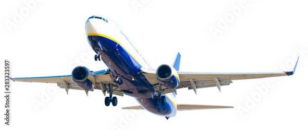 Fototapeta modern airplane on isolated white background