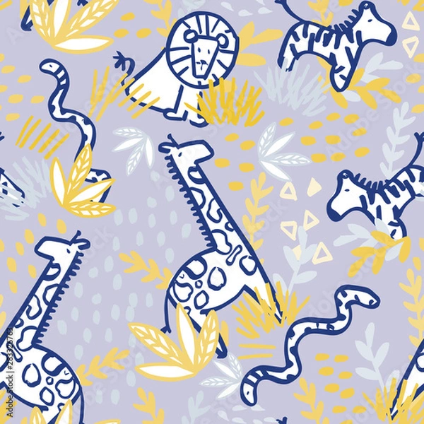 Fototapeta safari seamless repeat pattern design