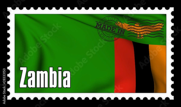 Obraz Made in Zambia original stamp