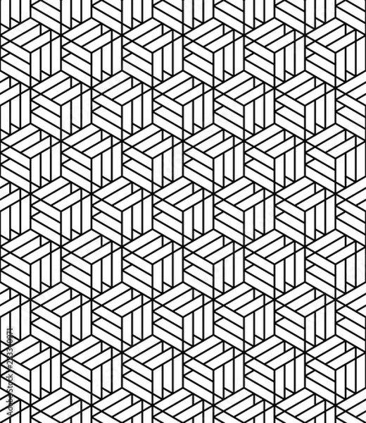 Obraz seamless striped cube vector pattern.