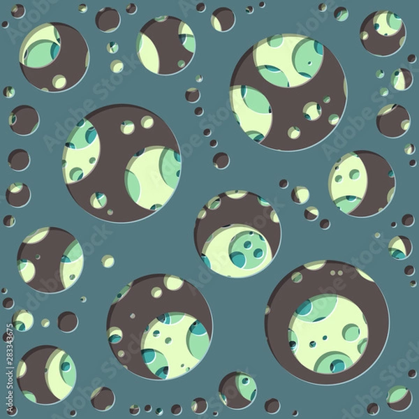 Fototapeta Abstract Generative Art color distributed circles holes background illustration