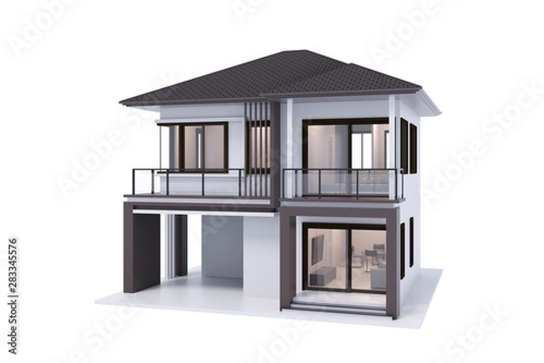 Obraz house 3d rendering isolate on white background.
