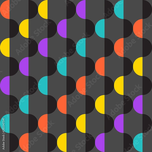 Obraz seamless vector pattern of multi colored half circles.