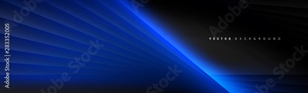 Obraz Blue light line shadow dark grey luxury background