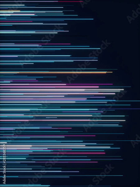 Fototapeta Abstract radial lines geometric background. Data flow. Optical fiber. Explosion star. Motion effect.