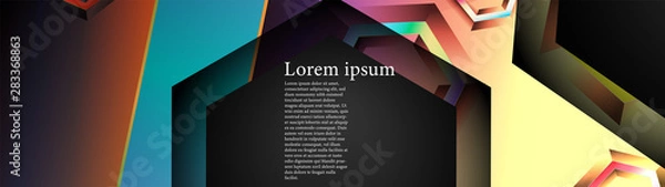 Fototapeta Vector banners with colorful hexagon backgrounds. suitable for any background. black blank space for your text