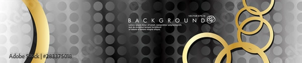 Fototapeta vector banners with overlapping golden circles, background designs for advertisements, and so on. eps 10
