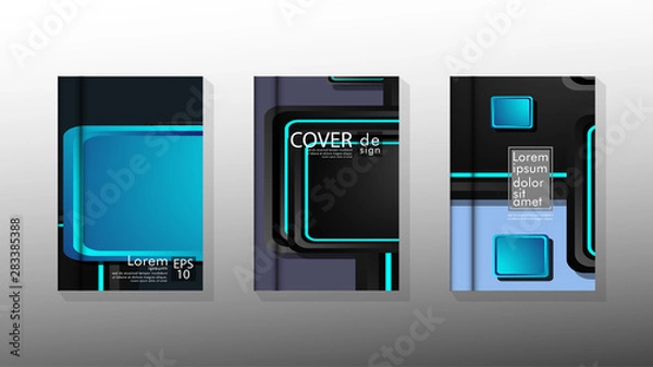 Fototapeta Vector collection of book cover backgrounds for brochures, leaflets, leaflets, poster templates. illustration of eps vector design 10