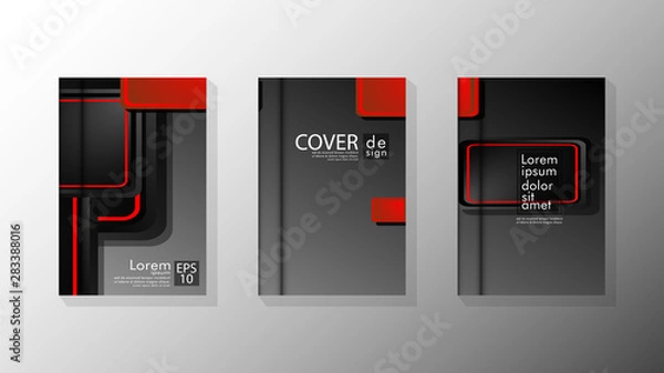 Fototapeta Vector collection of book cover backgrounds for brochures, leaflets, leaflets, poster templates. illustration of eps vector design 10
