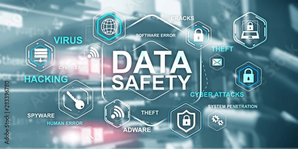 Fototapeta Business industrial process automation structure on modern server room background. Innovation technology concept