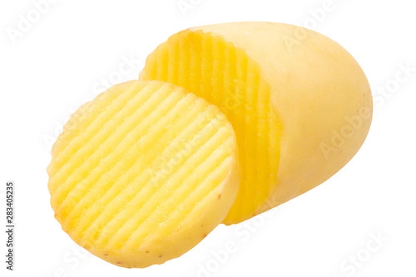 Fototapeta Potato s. tuberosum ruffled slice, paths