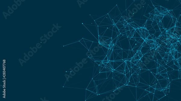 Fototapeta Abstract connections are in space. Background with connecting dots and lines. Connection structure. Vector illustration