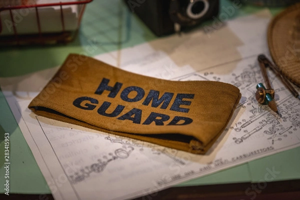 Obraz Home Guard armband from World War 2 on display at a museum in the North of the UK