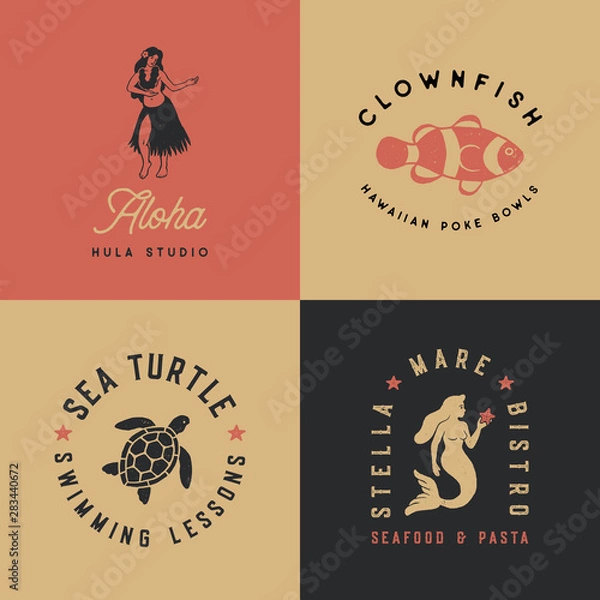 Obraz Vintage Tropical Illustrations