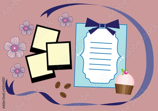 Fototapeta cute vintage objects. vector illustration