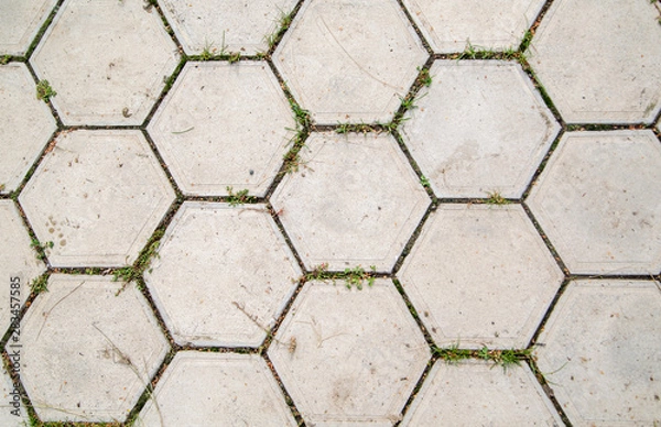 Obraz hexagonal tile honeycomb on dirt road