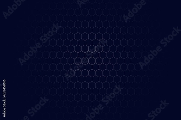 Fototapeta Futuristic hexagon background sciences illustration. HUD element. Technology concept. 3d landscape. Big data futuristic abstract background