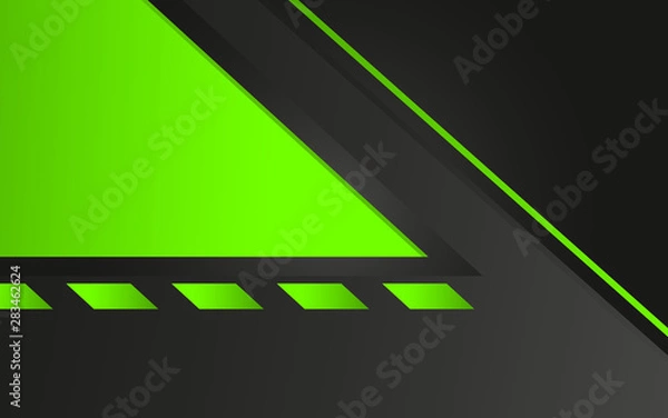 Fototapeta Abstract black background with green metallic technology concept texture. Dark layout steel space vector template for use element corporate banner, brochure, flyer, frame, advertising