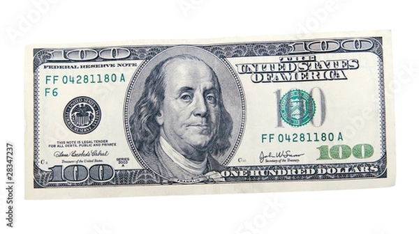 Fototapeta hunder dollars on white