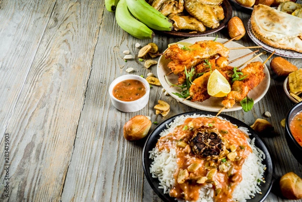 Fototapeta West african food assortment