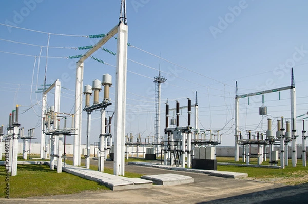 Fototapeta part of high-voltage substation