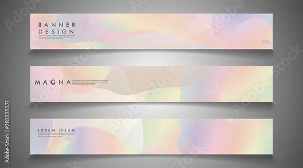 Fototapeta Vector banners with liquid wave background suitable for advertising and so on. technology design. eps 10