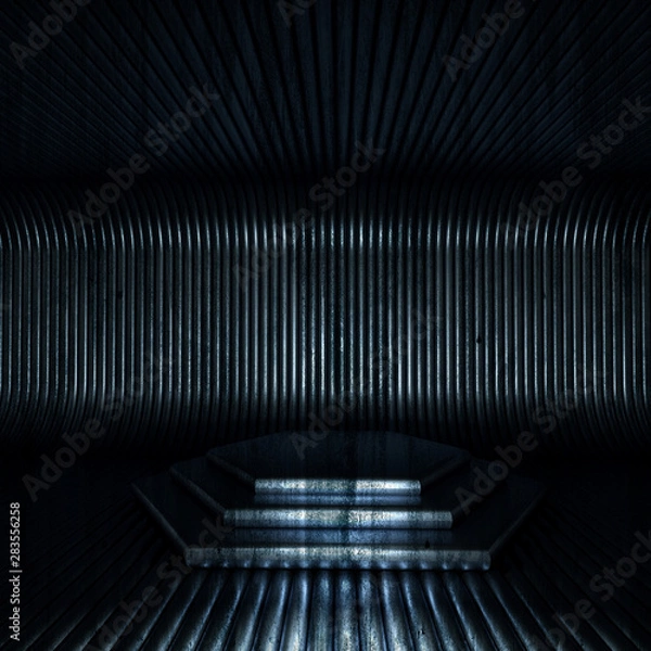 Fototapeta Stylish luxury elegant studio pedestal background. 3d illustration, 3d rendering.