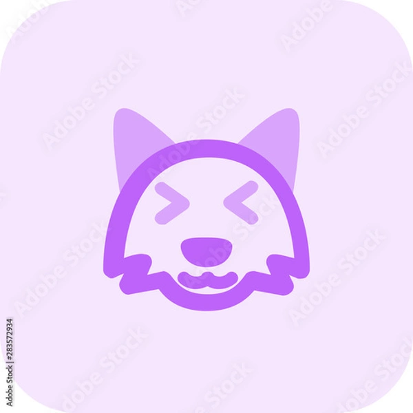 Obraz Clever fox squint with grinning at same time