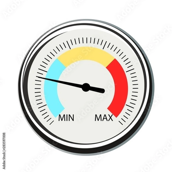 Obraz manometer,air gauge,pressure-gauge ,steam-gauge with numbers. flat design isolated on white. for using website and mobile app. vector image.
