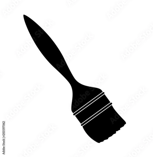Obraz brush for painting icon. flat design isolated on white. black line adapted for web sites and mobile applications. vector image.