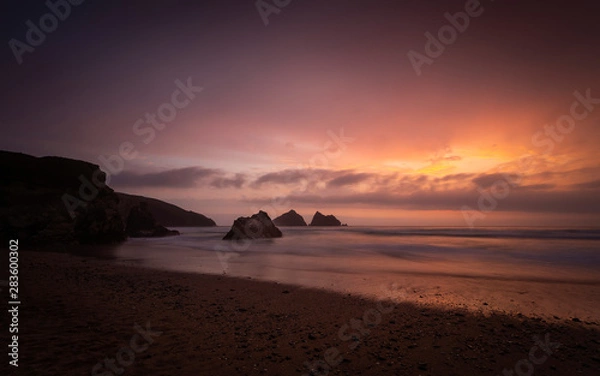 Fototapeta Holywell Beach Cornwall