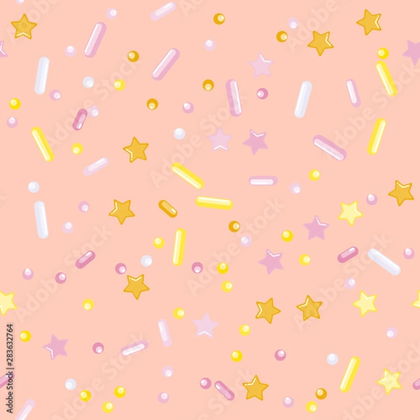 Fototapeta Sprinkle Cupcake Donut Topping. Seamless Pattern 