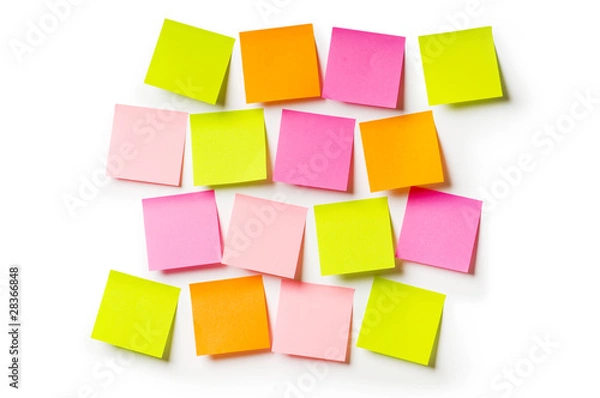 Fototapeta Reminder notes isolated on the white background