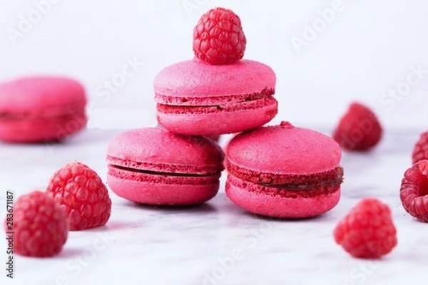 Obraz Raspberry macrons