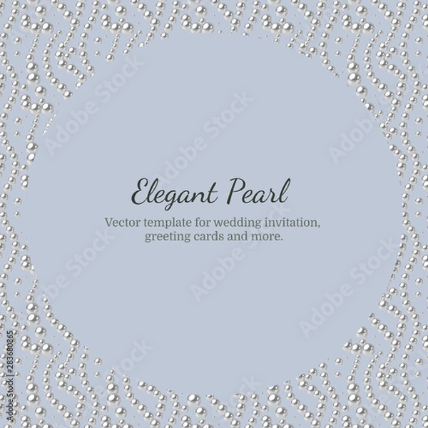 Fototapeta Elegant template with pearl pattern. Vector design for banners, cards, wedding invitation.