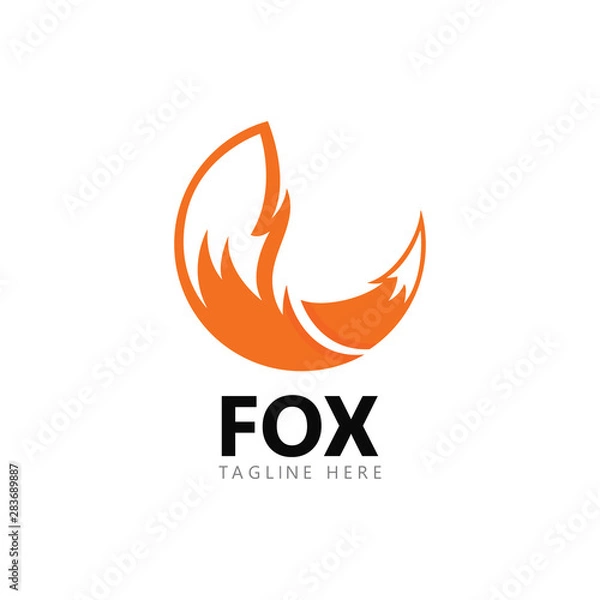 Fototapeta Fox logo template vector icon illustration design 
