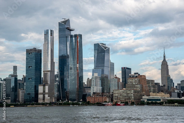 Fototapeta Hudson Yards from a boat in the Hudson River