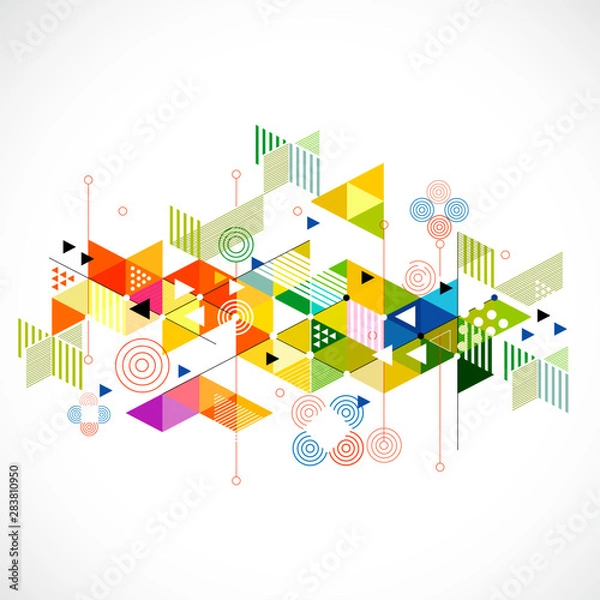Obraz Abstract colorful and creative triangle background, vector illustration