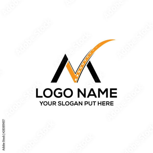 Fototapeta M Letter logo design for use transport business