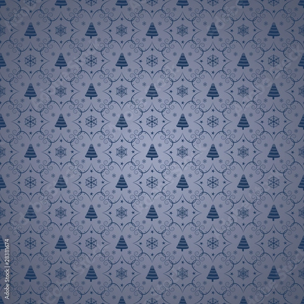 Fototapeta Winter christmas seamless background
