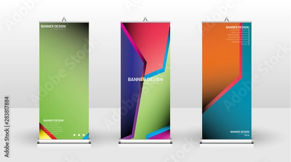 Fototapeta Vertical banner template design. can be used for brochures, covers, publications, etc. Concept of a colorful geometric vector background design