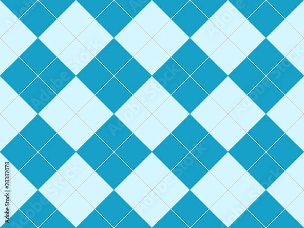 Fototapeta Seamless argyle pattern in blue rhombuses